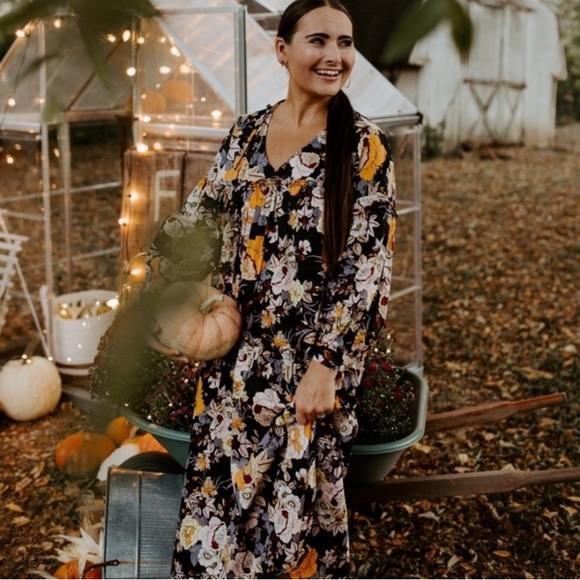 Long Sleeve Floral Maxi Dresses